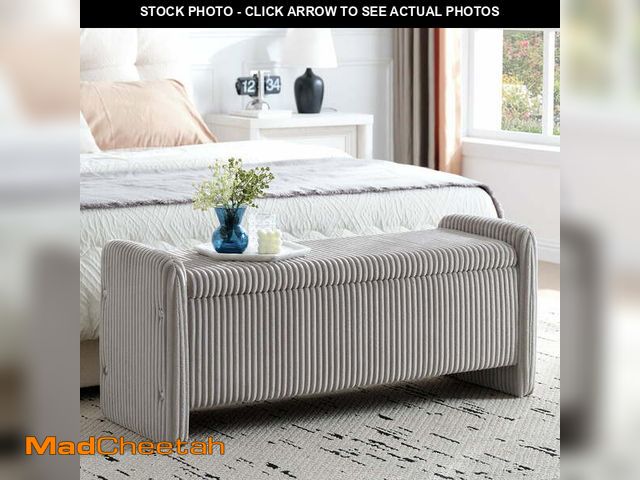 Lot 74-12803771 - Pinmoco 44" Storage Ottoman Bench, Upholstered Entryway Bench with Storage End of Bed Bench for Bedr...