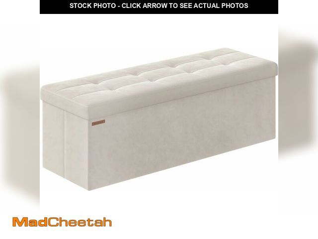 Lot 74-13844842 - SONGMICS Mazie Collection - Storage Ottoman Bench, Foldable Foot Rest, 15 x 43 x 15 Inches, End of B...