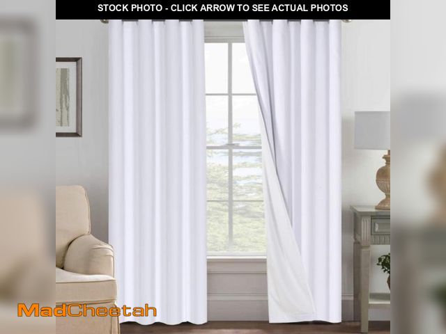 Lot 74-12540082 - H.VERSAILTEX Linen Blackout Curtains 84 Inches Long 100% Blackout Thermal Insulated Textured Linen L...