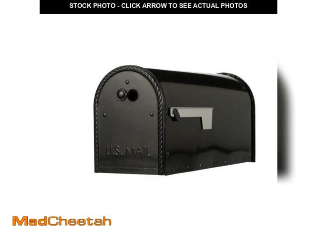 Lot 74-12516634 - Architectural Mailboxes Edwards Black, Large, Steel, Post Mount Mailbox - UNUSED