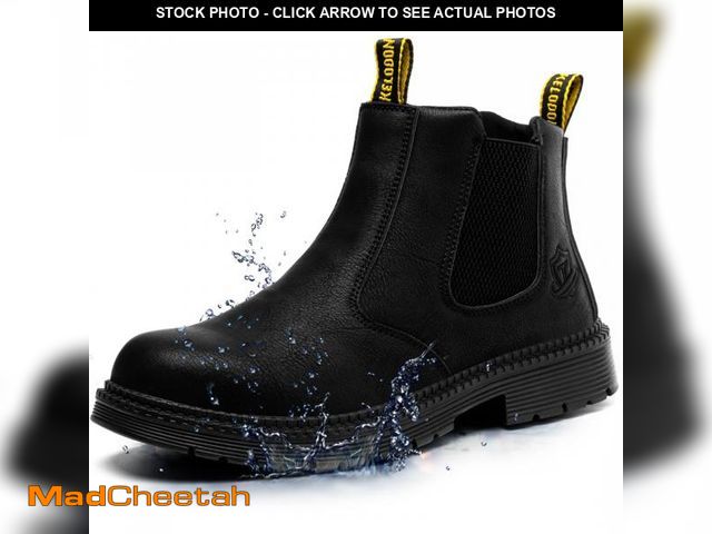 Lot 74-12217360 - KELODON Waterproof Steel Toe Boots For Men-6 Inch Leather Slip On Safety Work Boots Mens Steel Toe S...