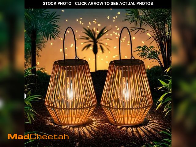 Lot 74-12442228 - Shunyaju Solar Lanterns Outdoor Waterproof Hanging Solar Lights Woven Lantern Lights Decoration for ...