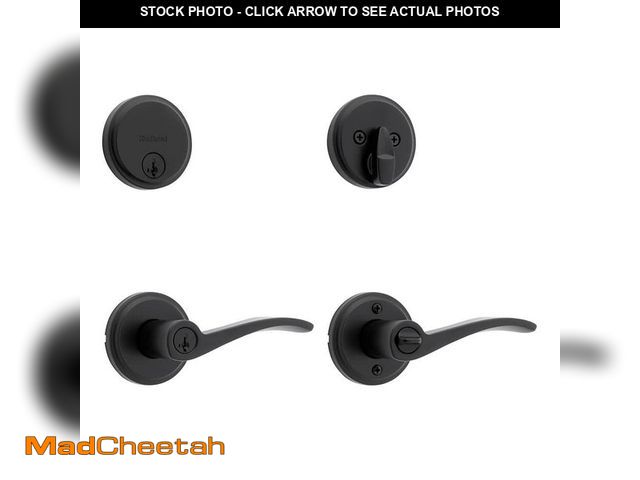 Lot 74-14604699 - Kwikset Sedona Keyed Entry Handle and Single Cylinder Deadbolt Combo Pack featuring SmartKey Securit...