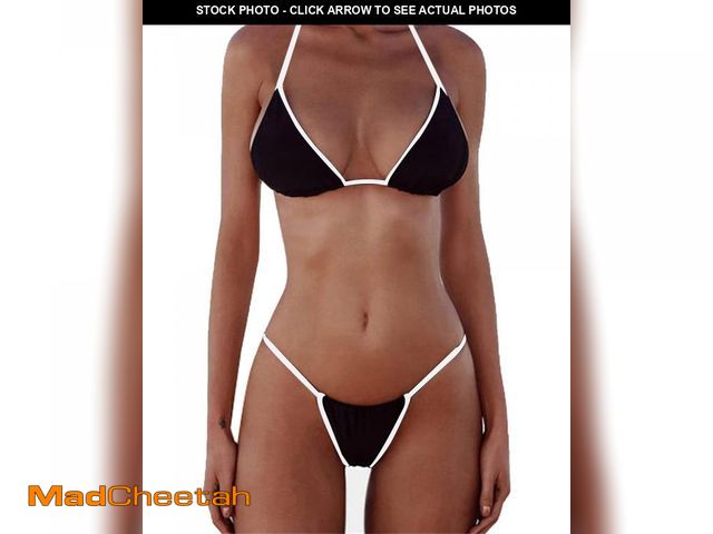 Lot 74-12345451 - Jolefille Womens 3 Piece Swimsuit Thong Cheeky Bikini Sets Halter String Bathing Suits with Cover Up...