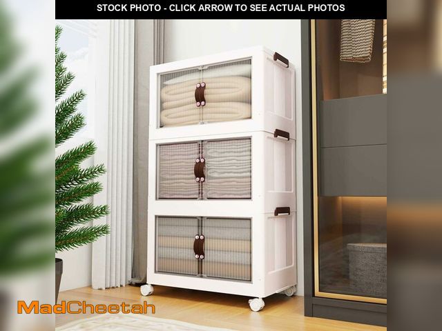 Lot 74-12868353 - Luxdecor Plastic Storage Bins With Lids-Stackable Plastic Storage Bins on Wheels, Closet Organizers ...