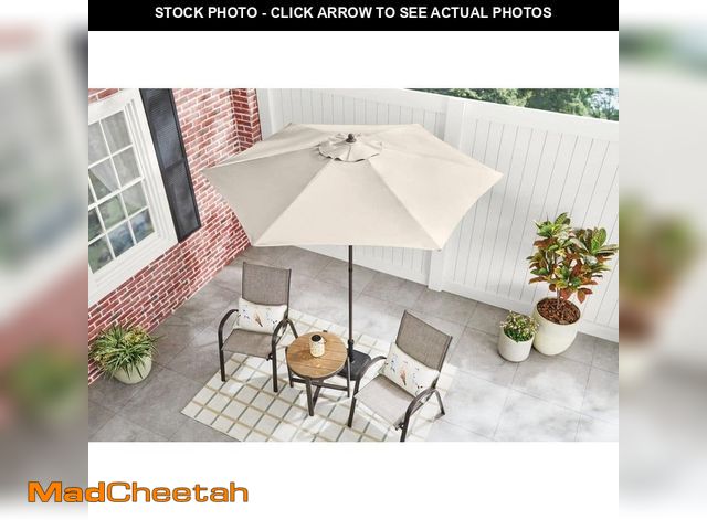 Lot 74-14468632 - StyleWell 7.5 ft. Steel Market Outdoor Patio Umbrella in Putty Beige UTS00203E-PUTTY - UNUSED