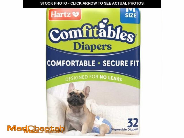 Lot 74-11850721 - Hartz Disposable Dog Diapers, Size M 32 count, Comfortable &amp; Secure Fit, Easy to Put On - UNUSED