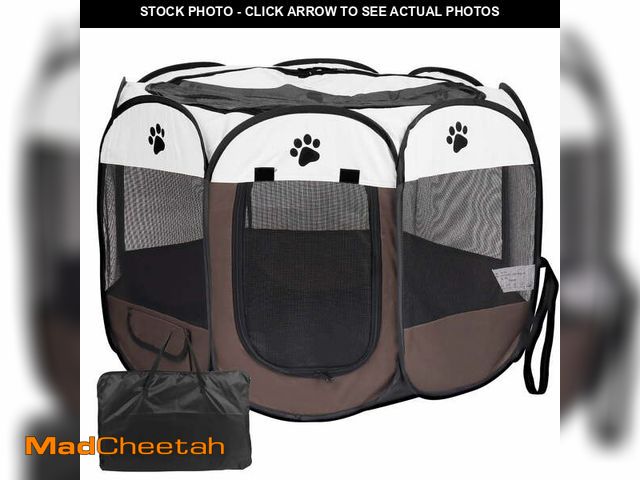 Lot 74-12549785 - Oxford Large Foldable Pet Playpen-36'' Dia,Portable Indoor/Outdoor Enclosed Cat Tent with Zipper Top...
