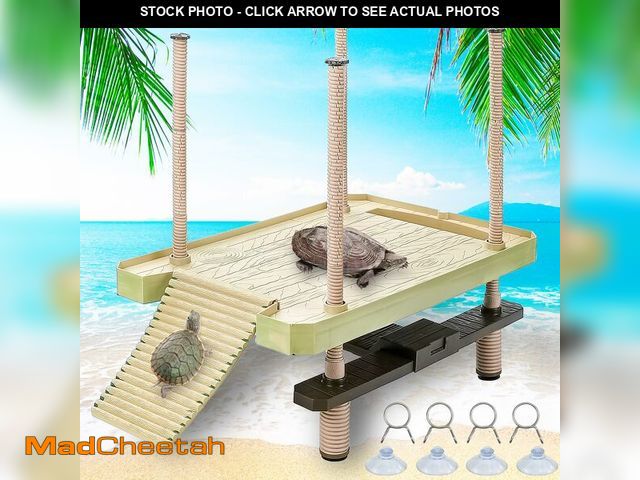 Lot 74-12974361 - Large Turtle Floating Basking Platform with Feeding Area, Turtle Floating Docks Reptile Climbing Pie...