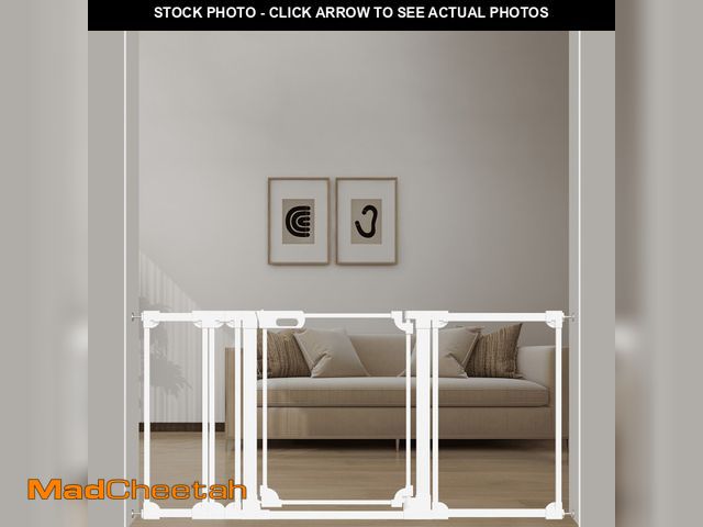 Lot 74-12598113 - Fairy Baby Clear Baby Gate for Doorway 57-67 in Wide Pressure Mounted Baby Safety Gates White - UNUS...