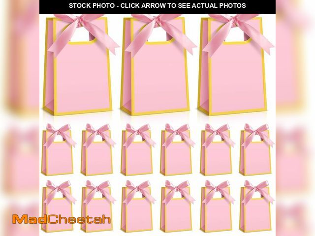 Lot 74-12709070 - AmazingSpark 50 Pcs Pink Gold Mini Gift Bags Bulk 6.3 x 3.9 x 2.8 Inch Party Favors Elegant Small Gi...