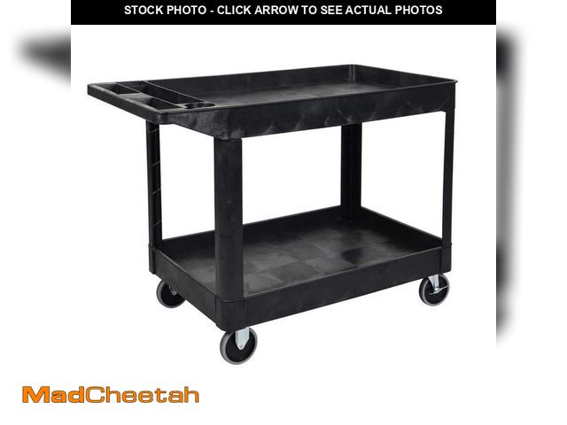 Lot 74-12864889 - Luxor 24 in. x 45 in. Two Shelf Heavy Duty Cart in Black - UNUSED