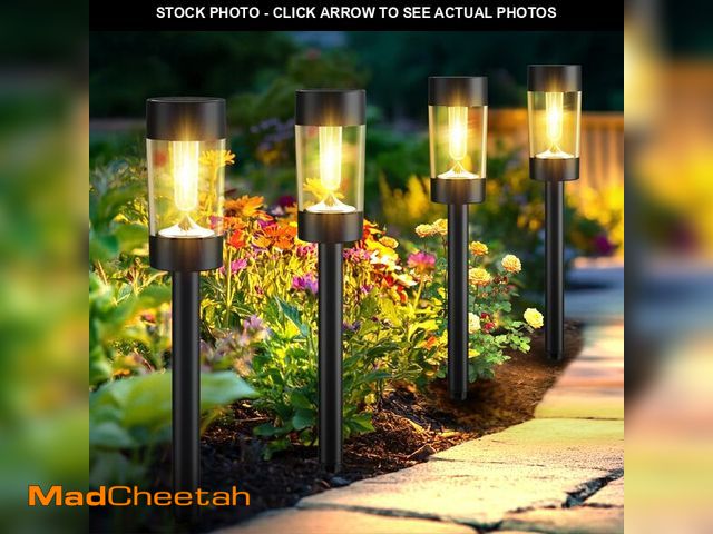 Lot 74-14266911 - Eyrosa Solar Lights Outdoor, 12 Pack Waterproof Solar Landscape Lighting for Pathway Garden Yard Pat...