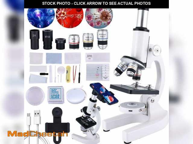 Lot 74-13627677 - Microscope for Kids &amp; Adults,40X-2000X Microscope with Phone Adapter &amp; Slides Set,Suitable f...