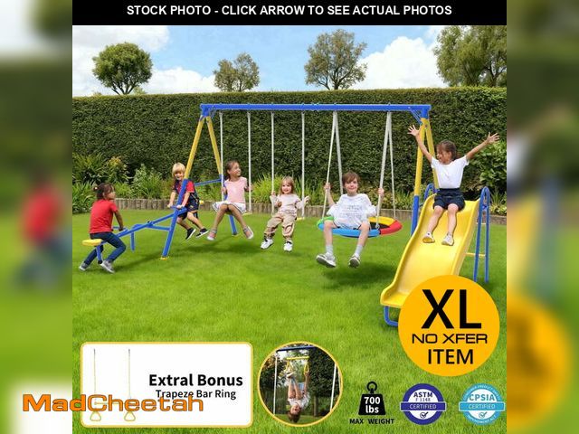 Lot 74-14586244 - Metal Swing Sets for Backyard,Fashionsport Outfitters Heavy-Duty Outdoor Kids Swing Sets for Playgro...