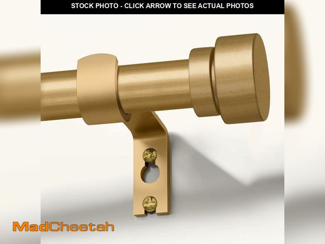 Lot 74-14149888 - Lootkell Modern Gold Curtain Rods for Windows 72 to 144 Inches Adjustable Length Heavy Duty 1" Diame...