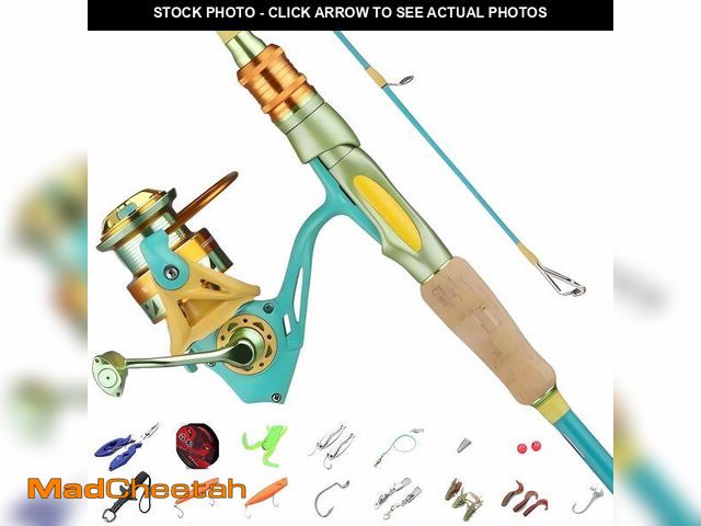 Lot 74-12782763 - Bluefire Spinning Fishing Rod and Reel Combo, Fishing Pole Kit with Rubber Cork Handle,Stainless Ste...