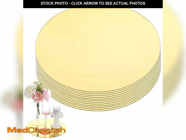 Lot 74-12703458 - mekueeex 12 Pcs 10 Inch Acrylic Round Mirrors for Tables Centerpieces Circle Mirrors Candle Plates f...