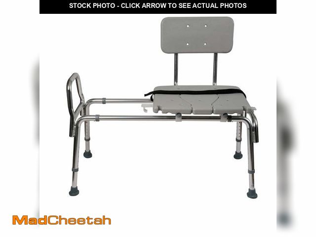 Lot 74-12677825 - Tub Transfer Bench and Sliding Shower Chair Made of Heavy Duty Non Slip Aluminum Body and Plastic Se...