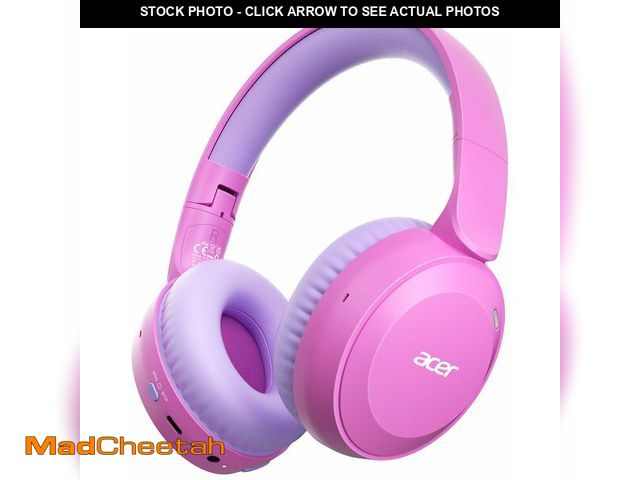 Lot 74-14422964 - Acer Kids Bluetooth Headphones, 85/94dB Volume Limiter, Foldable Wireless Over-Ear Headphones for iP...