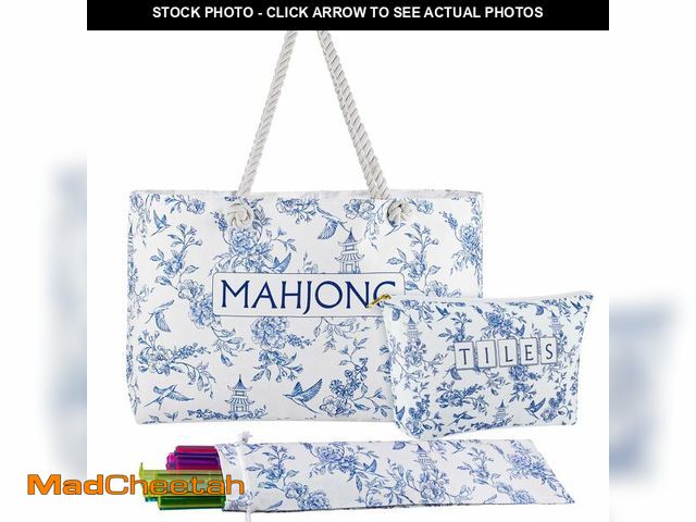 Lot 74-13965752 - Sunnymove Empty Mahjong Bags Set for Tiles and Racks 24x13 Inch American Mahjong Carrying Bag Tote T...