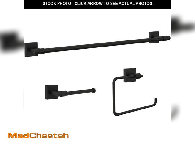 Lot 74-12921102 - Franklin Brass Maxted 3-Piece Bathroom Hardware Set 24 in. Towel Bar, Toilet Paper Holder, Towel Rin...