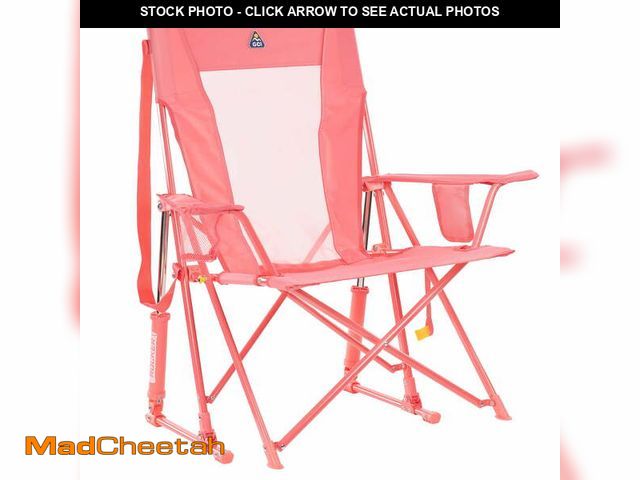 Lot 74-12887394 - GCI Outdoor Comfort Pro Rocker Foldable Rocking Camp Chair, Blush - UNUSED