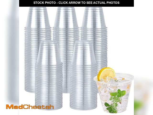 Lot 74-12122290 - Turbo Bee 300 Pack 9oz Clear Plastic Cups,Disposable Crystal Drinking Cups,PET Plastic Party Cups fo...