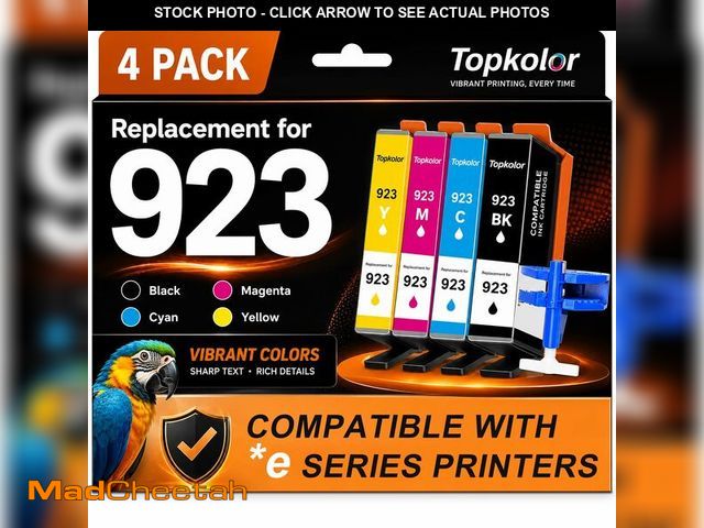 Lot 74-14303090 - Topkolor 923 Ink Cartridges 4-Pack Combo Replacement for HP 923 Compatible with OfficeJet Pro 8130e ...