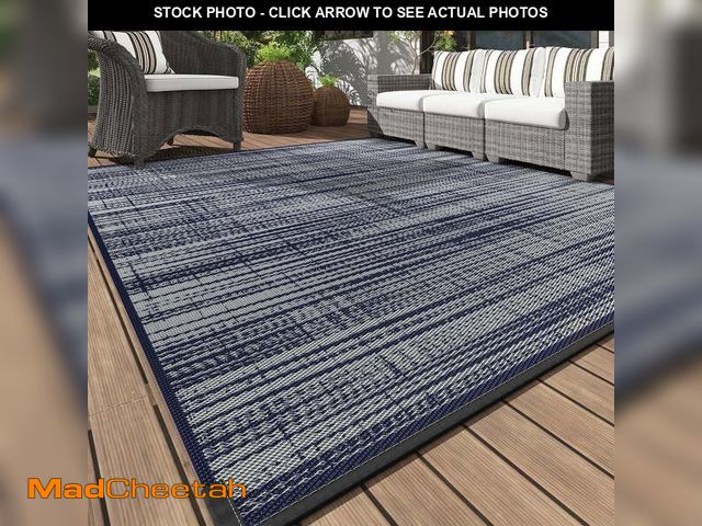 Lot 74-14323732 - VUNATE Outdoor Rug Carpet 5'x8' Waterproof Reversible Patio Rug Portable Modern Abstract Indoor Outd...