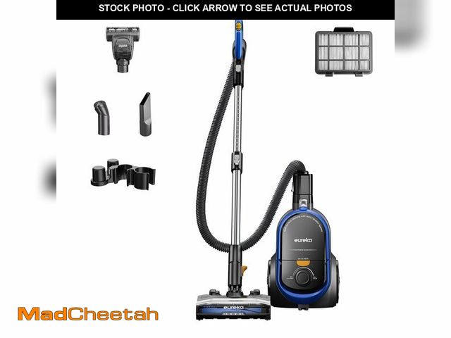 Lot 74-13100923 - Eureka Bagless Canister Vacuum with Washable HEPA Filter, 16KPA Suction for Carpets/Hard Floors, Com...
