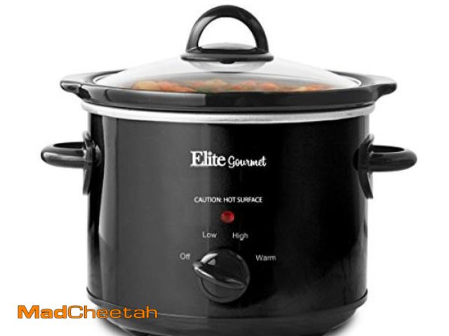 Lot 74-12365944 - Elite Gourmet MST-350B Electric Slow Cooker, Adjustable Temp, Entrees, Sauces, Stews &amp; Dips, Dis...