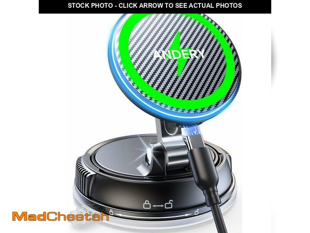 Lot 74-13621865 - ANDERY Only for iPhone Magsafe Car Mount Charger [15W Wireless Faster Charging, 78+LBS Strongest Suc...