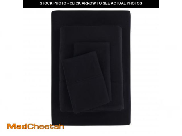 Lot 74-12527243 - Mainstays Super Soft Brushed Microfiber Bed Sheet Set, Rich Black, Queen, 4 Piece - UNUSED