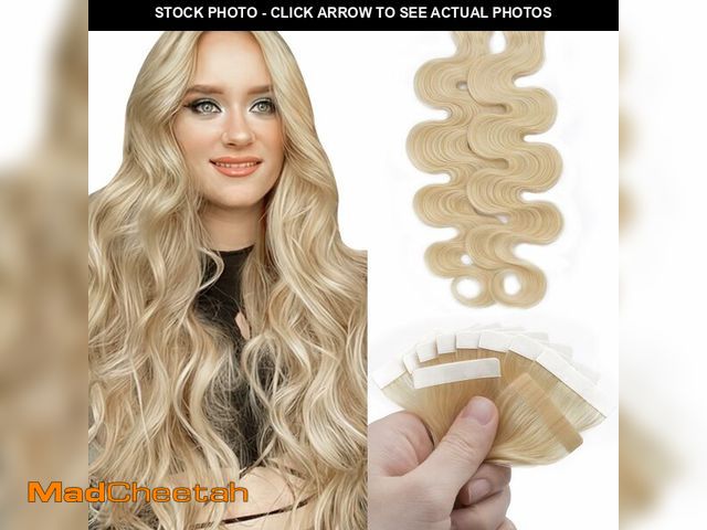 Lot 74-14265079 - Benehair Remy Tape in Hair Extensions Human Hair Bleach Blonde Seamless Skin Weft Tape in Real Human...