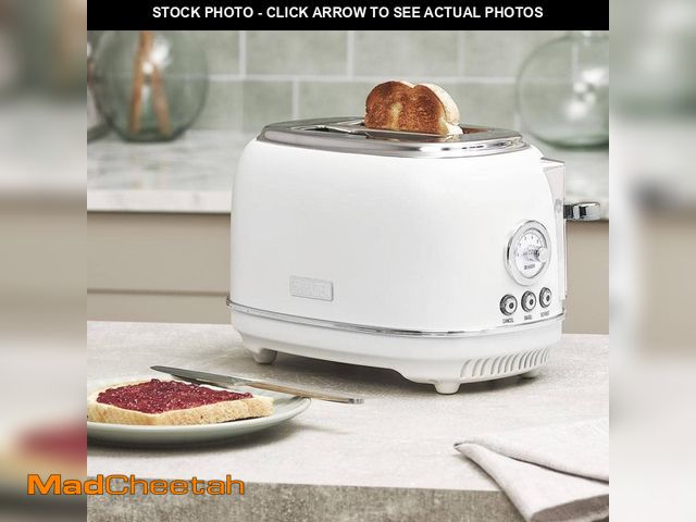 Lot 74-12558361 - HADEN Chelsea 900-Watt 2 Slices Of Bread Ivory / Chrome Wide Slot Toaster - UNUSED