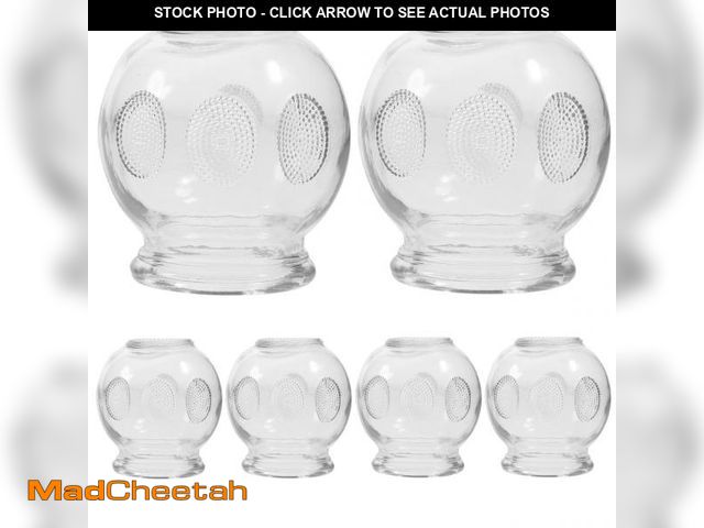 Lot 74-11550998 - Healifty 6Pcs Cupping Therapy Sets: Glass Fire Thick Glass Cupping Set Chinese Acupoint Vacuum Cuppi...