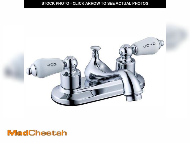 Lot 74-13002028 - Glacier Bay Teapot 4 in. Centerset Double-Handle Low-Arc Bathroom Faucet in Polished Chrome - UNUSED