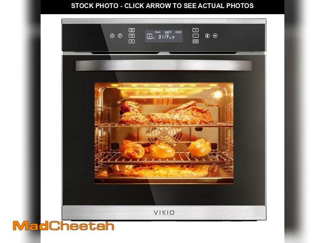 Lot 74-14255904 - *DENTED*  VIKIO 24 in. 2.83 cu. ft. Single Electric Wall Oven with Convection and Manual Clean in St...