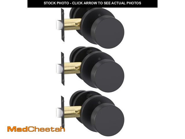 Lot 74-12436589 - goldenwarm Black Door Knobs Interior, Heavy Duty Zinc-Alloy Privacy Matte Black Interior Door Knobs,...