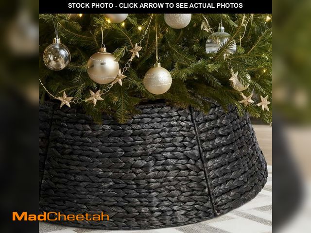 Lot 74-13055433 - Ayieyill 42in Woven Hyacinth Christmas Tree Collar, Christmas Tree Decorations, Tree Skirt Accessory...