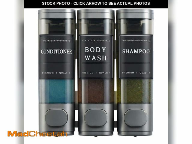 Lot 74-14064492 - Shampoo and Conditioner Dispenser,Shower Soap Dispenser 3 Chamber No Drill Wall-Mounted for Bathroom...