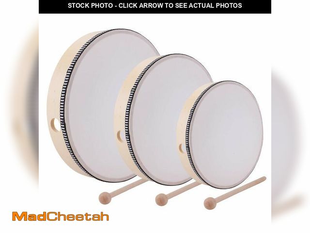Lot 74-13714845 - Foraineam 12 Inch &amp; 10 Inch &amp; 8 Inch Hand Drum Percussion Wood Frame Drums with Drum Stick -...
