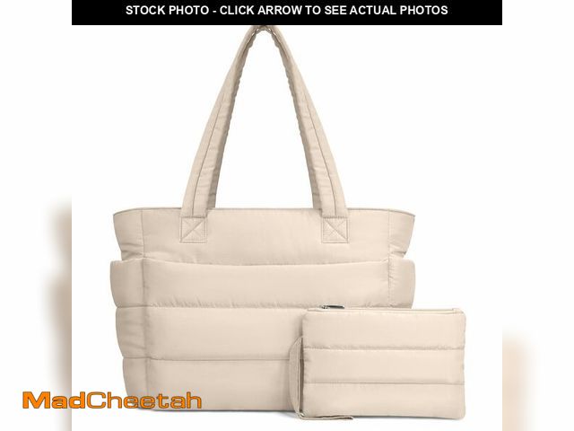 Lot 74-14214412 - TOPDesign Puffer Tote Bag for Women, Lightweight Puffy Handbag with Compartments &amp; Cosmetic Bag,...