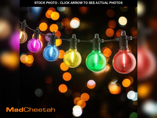 Lot 74-12334241 - Zuske Christmas Lights Outdoor Colored String Lights, 50FT Multicolor String Lights with 25 LED G40 ...