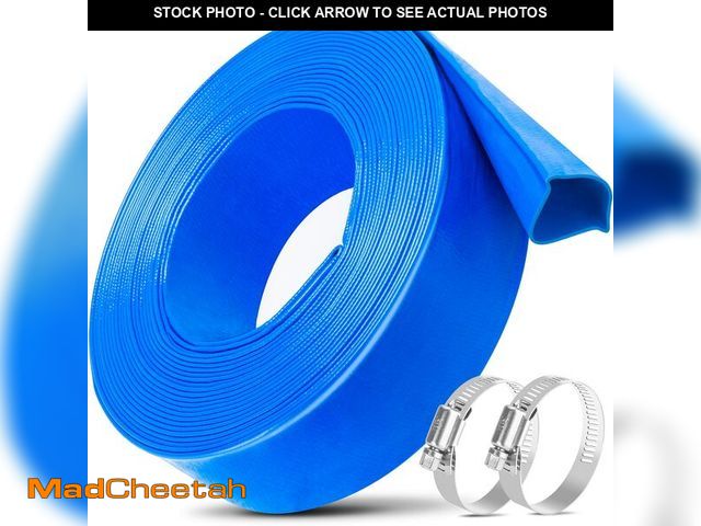 Lot 74-14210070 - Jin&amp;Bao 2" x 25 FT Pool Backwash Hose, Heavy Duty Reinforced Lay-Flat Discharge Hose, Burst Resi...