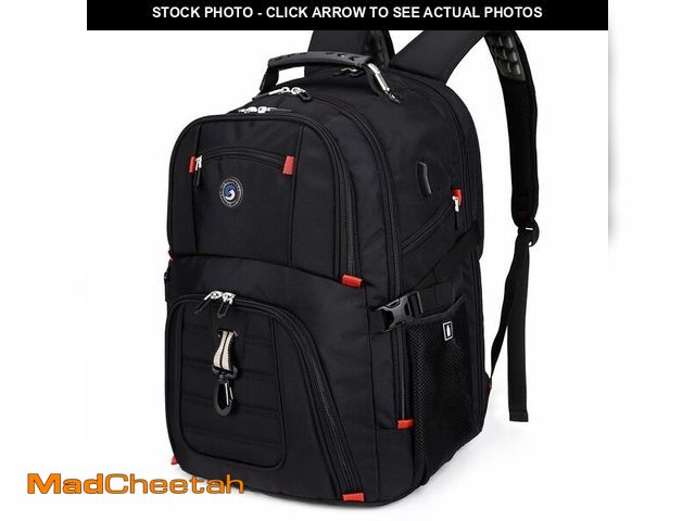 Lot 74-12881680 - SHRRADOO Extra Large 50L Travel Laptop Backpack with USB Charging Port, College High School Backpack...