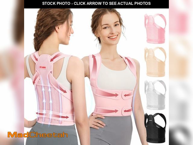 Lot 74-12700681 - Fit Geno Back Brace Posture Corrector for Women: Shoulder Straightener Adjustable Full Back Support ...
