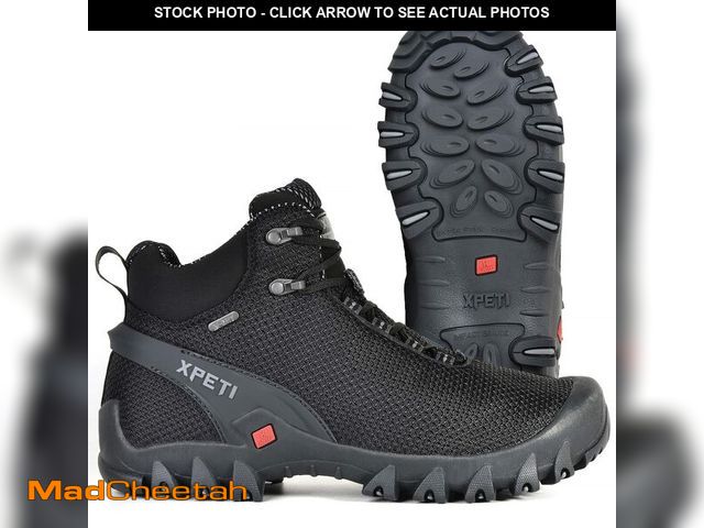 Lot 74-12979997 - XPETI Men's Waterproof Hiking Boots Lightweight Hiking Shoes for Men 12.5 Black - USED
