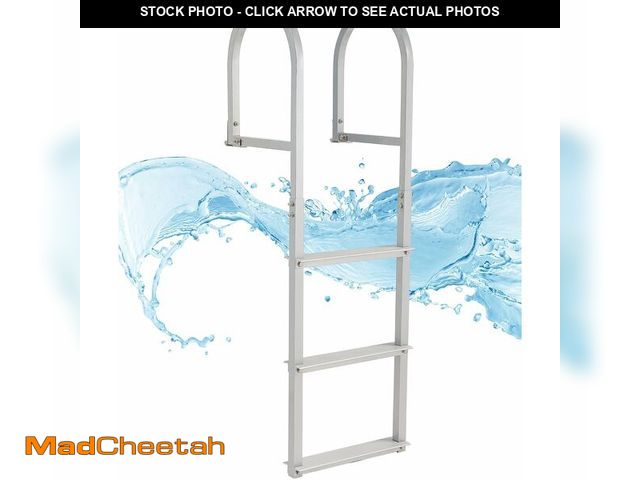 Lot 74-13696442 - (MISSING HARDWARE) CO-Z 3 Step Removable Dock Ladder, Pontoon Boat Ladder with 500lb Load, Aluminum ...